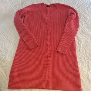 Ann Taylor Petites Soft & Stretchy Alpaca Blend Sweater Dress Tunic Salmon EUC